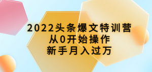 头条爆文课程：从0开始操作，新手月入过万（16节课时）-欢迎访问本站