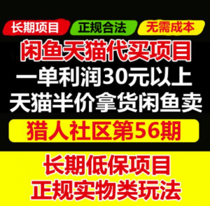 天猫商品半价代买项目：价值688元的闲鱼卖货教程-欢迎访问本站